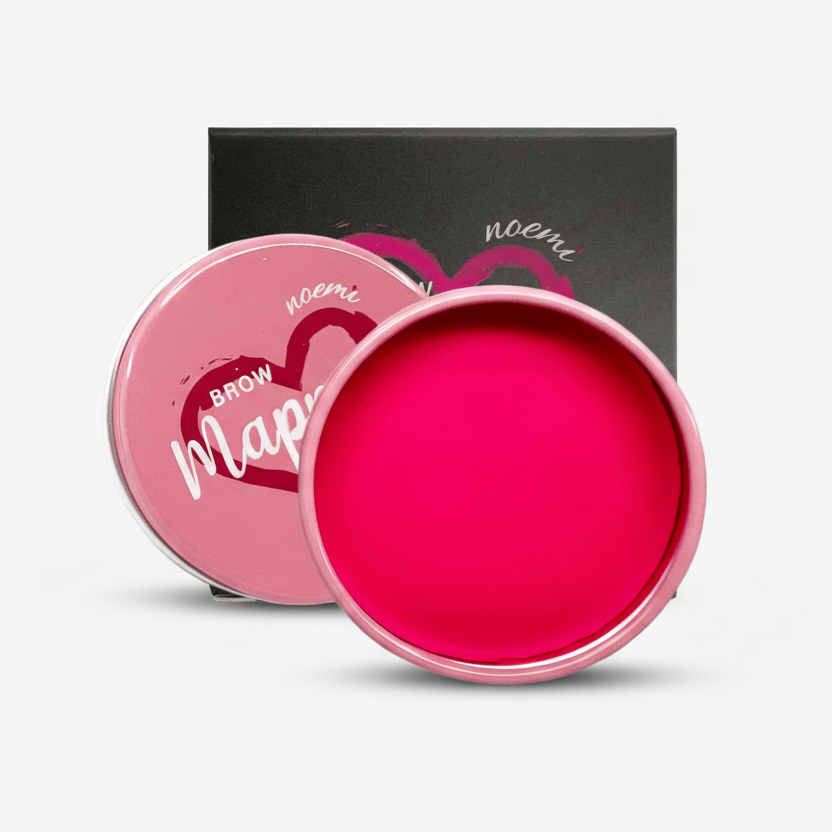 Noemi pink brow mapping paste for clear contrast during brow mapping and stain application