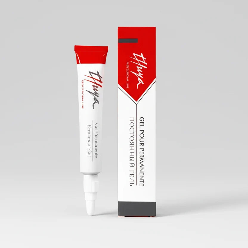Professional-grade Thuya gel used for smooth, long-lasting brow lamination results